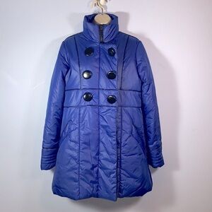JACK BB DAKOTA size large cobalt blue big black buttons puffy pea coat